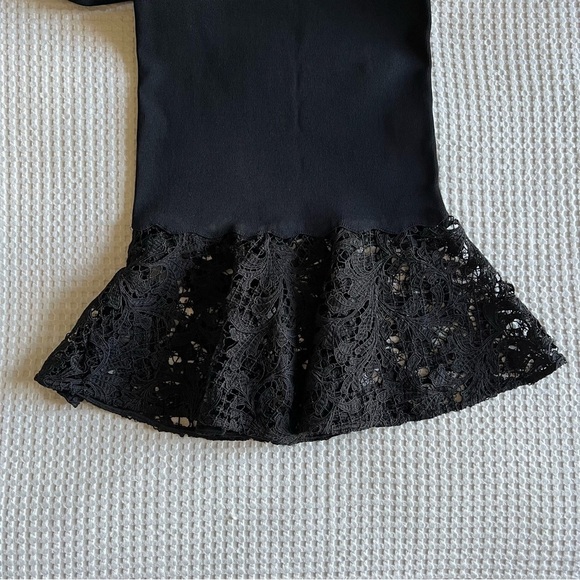 Sachin & Babi - Kochi Scoop-Back Fitted Midi Cocktail Dress w/ Lace - Jet Black - Picture 11 of 15